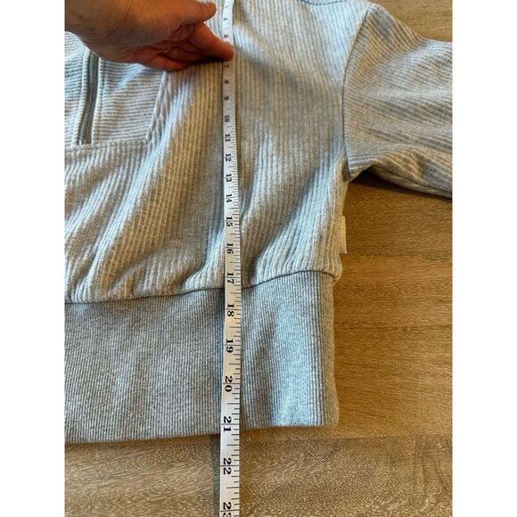 Varley Ribbed Blair Half Zip Pullover Sweatshirt in Gray Size Small - Picture 7 of 8